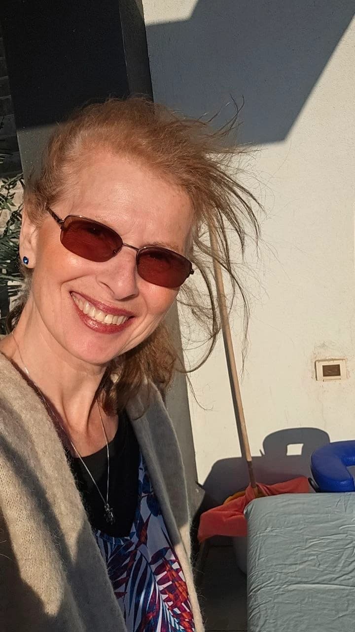 Margaret smiling in the afternoon sun
